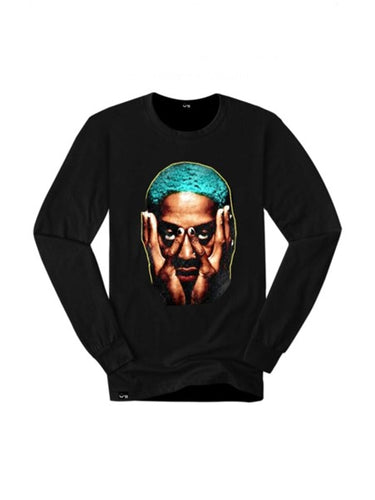 RODMAN LONG SLEEVE T-SHIRT (BLUE AND BLACK)