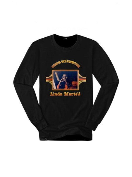 LINDA MARTELL COLOR ME COUNTRY LONG SLEEVE BLACK T-SHIRT